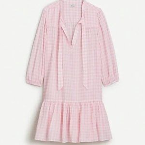 J. Crew Pink Gingham Coverup Size Medium
